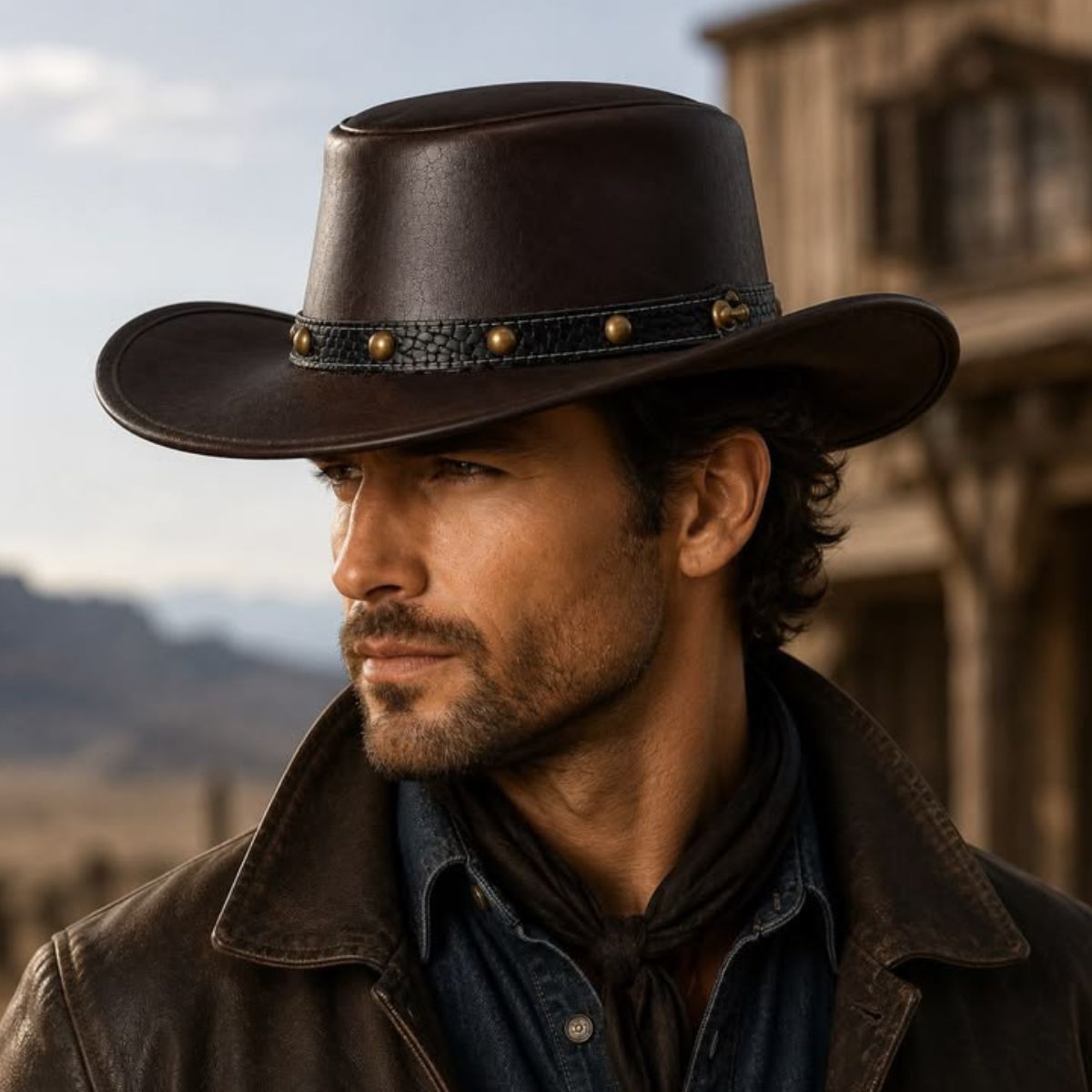 Leather Cowboy Hats showcasing wide-brim cowboy leather craftsmanship