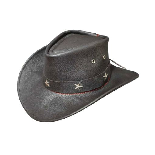100% leather Tycoon cowboy hat with stars
