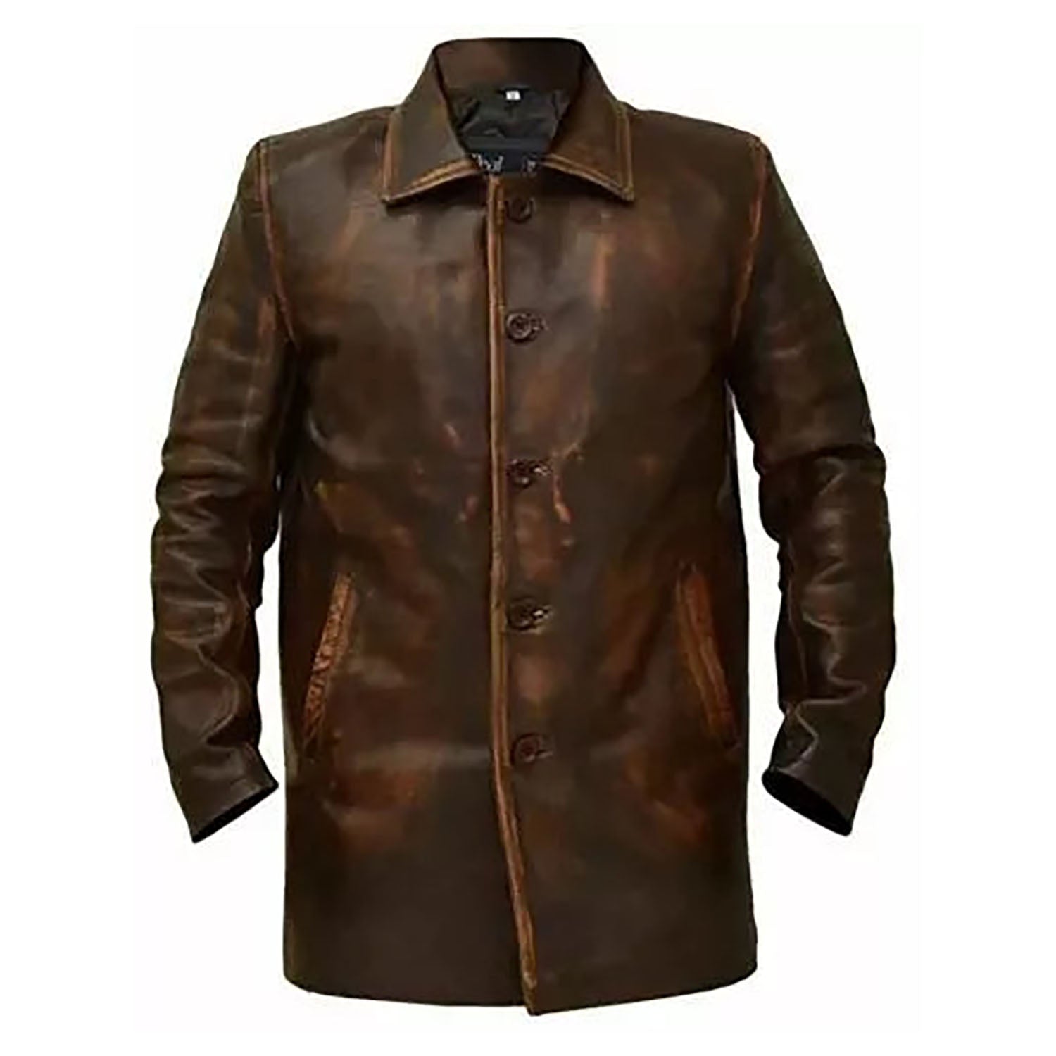 Sheepskin leather coat, full display