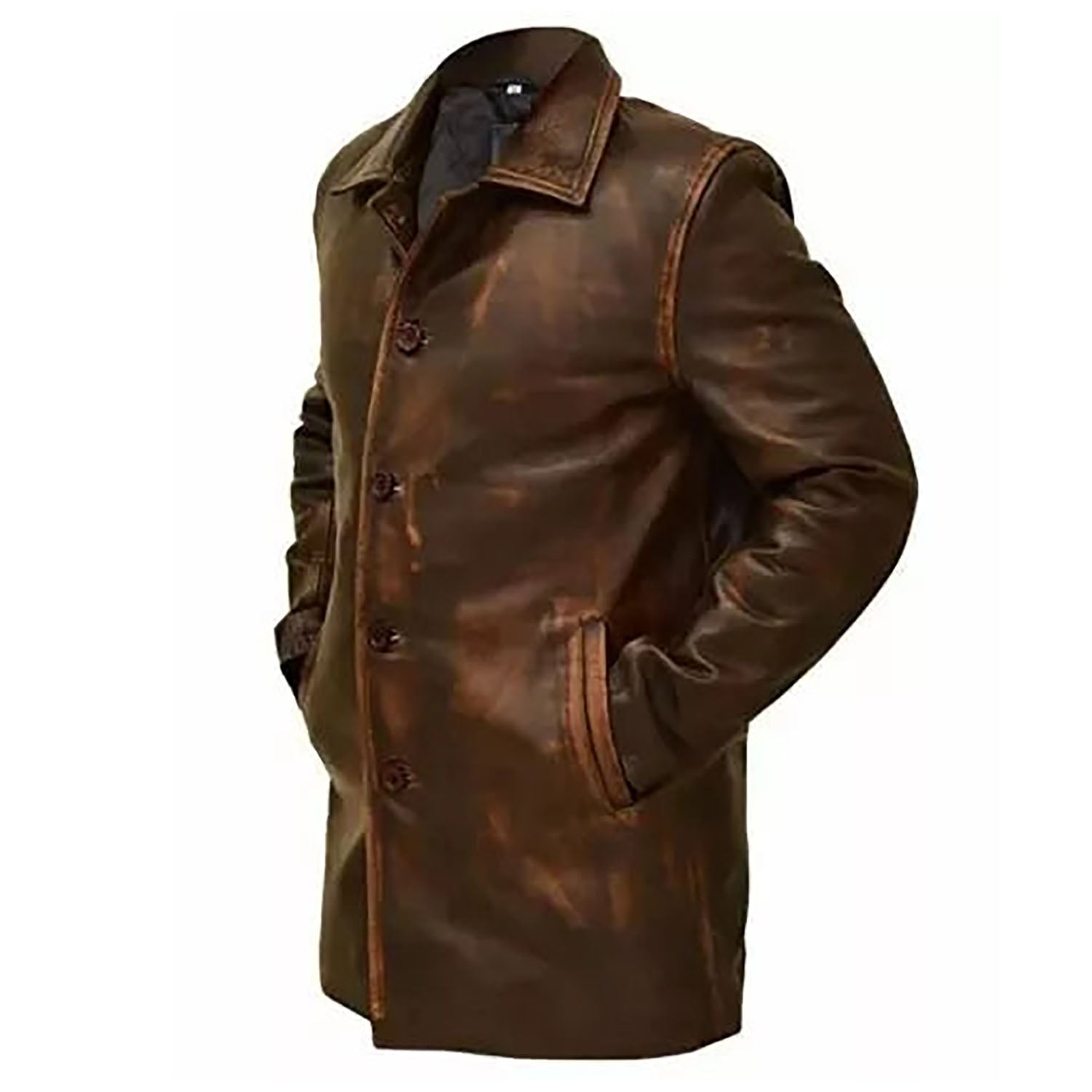 Sheepskin leather coat, detail shot