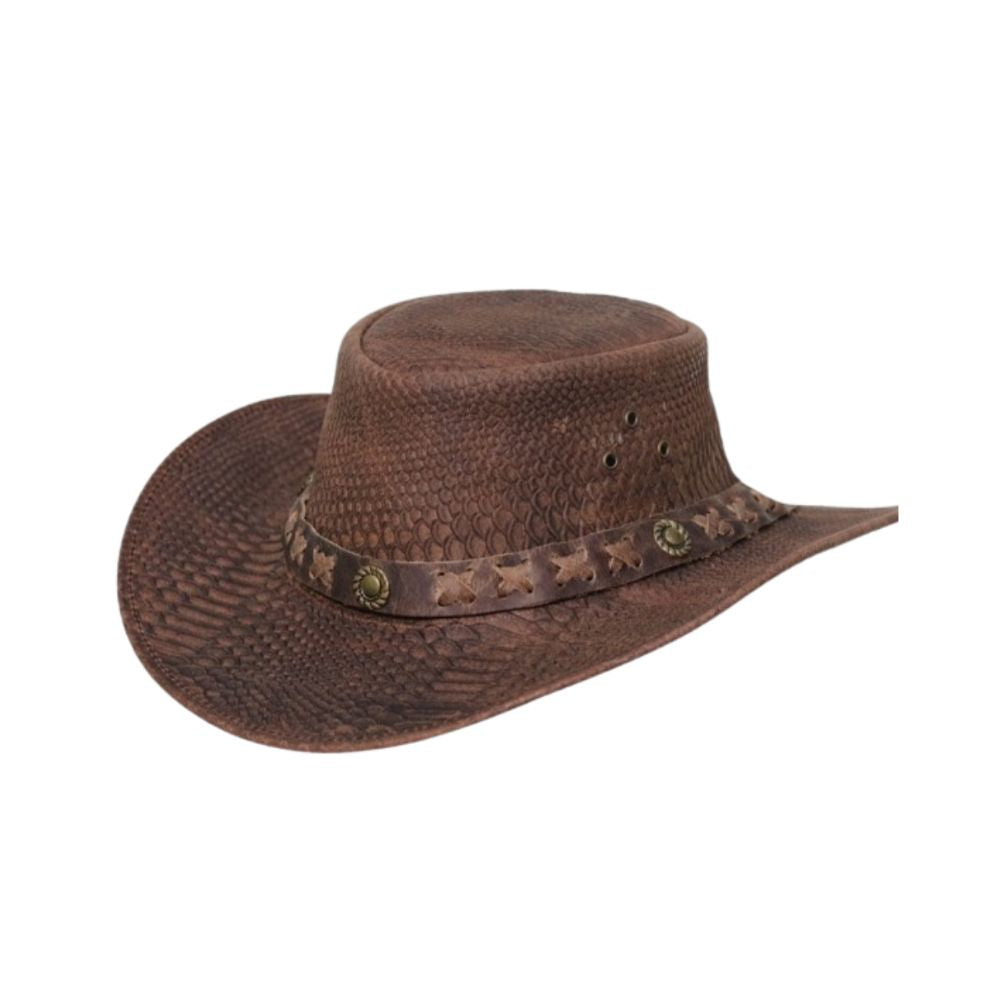 Australian Cobra style leather cowboy hat
