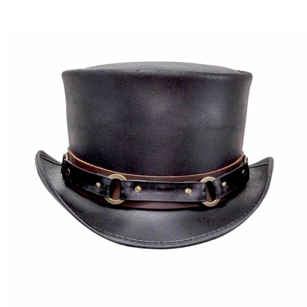 Black leather top hat with SR2 band.
