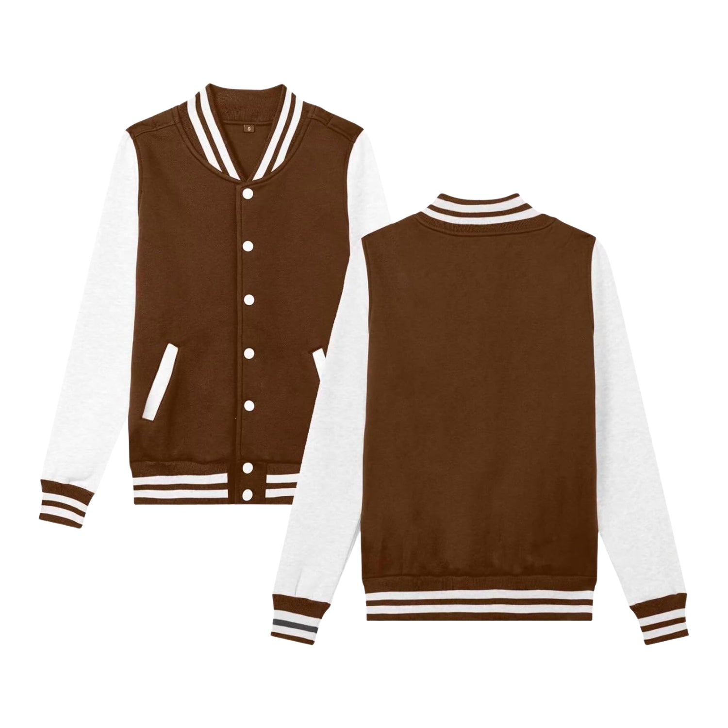 The brown leather bomber jacket with aviator bomber style, pictured worn and styled