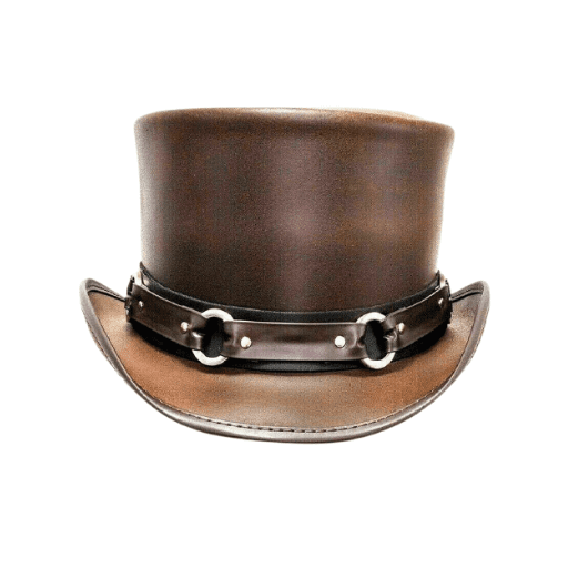 Brown Top Hat with Ring Band
