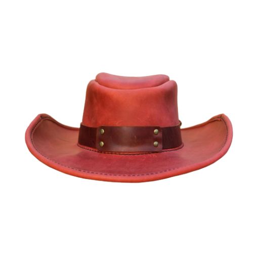 Burgundy cowboy hat with classic wide brim.
