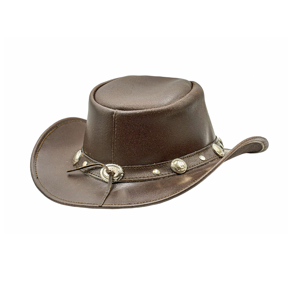 Cattleman Crown Leather Cowboy Hat