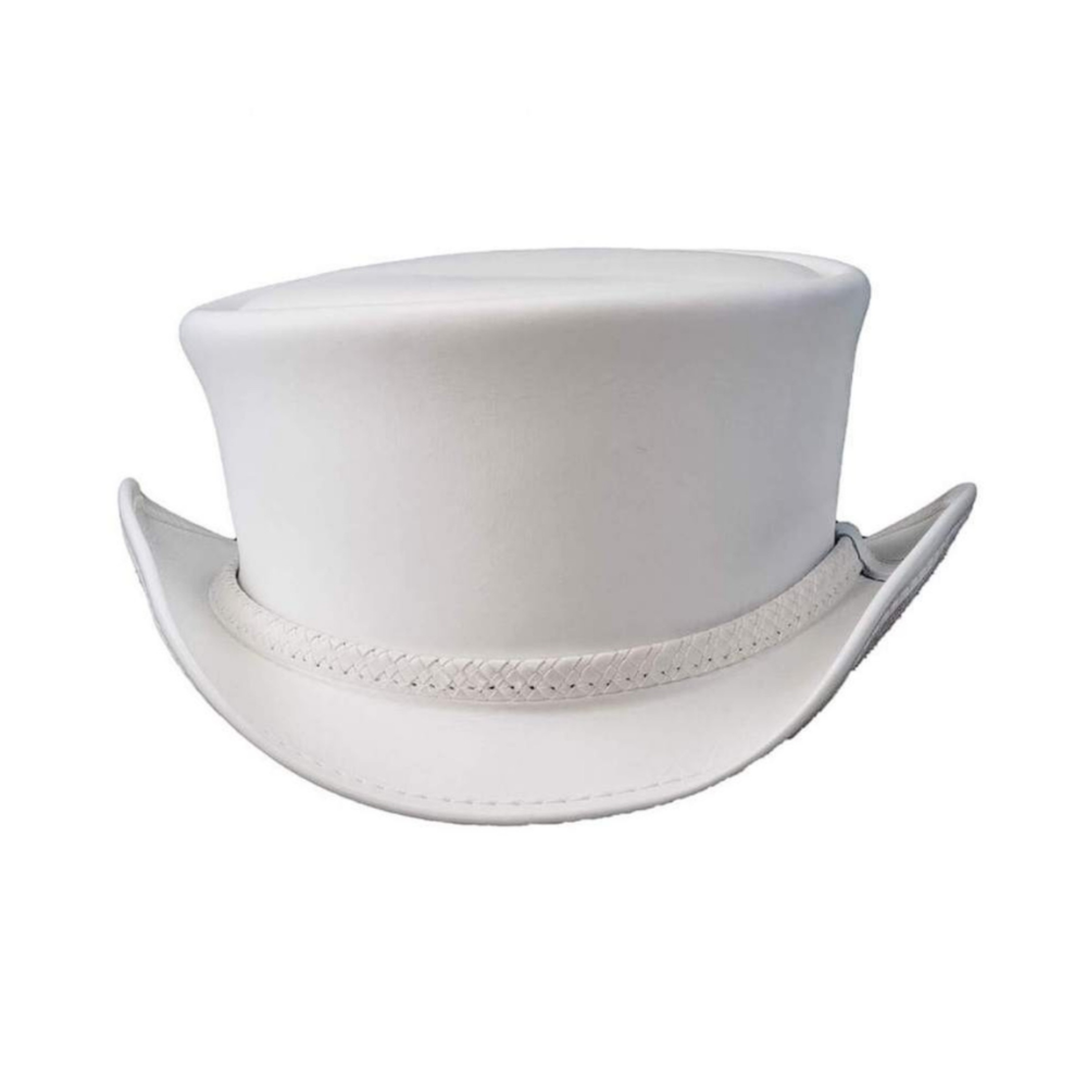 White top hat on a white background