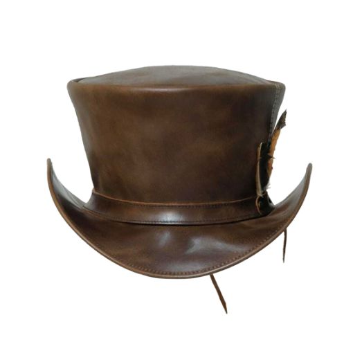 Classic brown wedding top hat accessory
