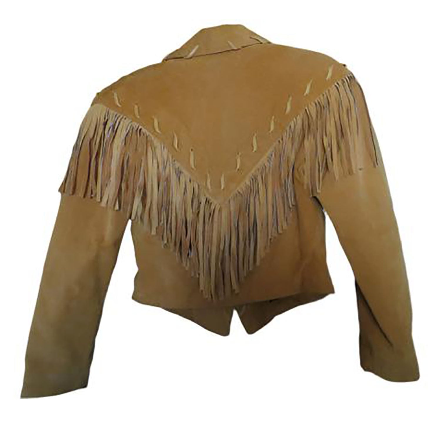 Cowgirl Brown Suede Leather Fringe Biker Short Jacket side view
