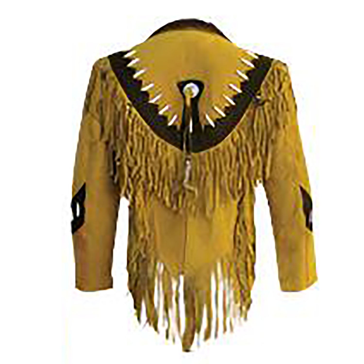 Cowgirl Golden Brown Suede Leather Fringes Bone Jacket side view
