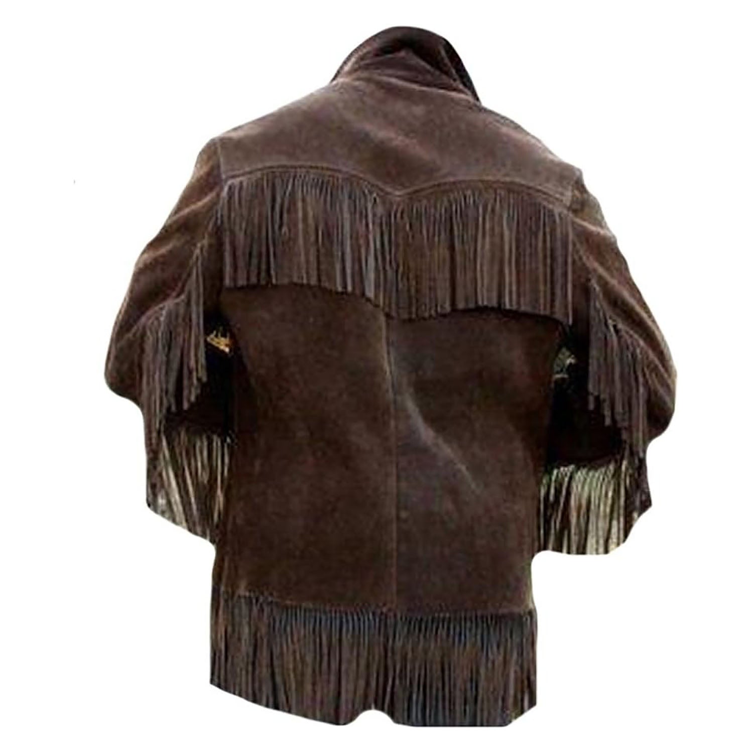 Cowgirl Brown Suede Leather Fringe Jacket side view