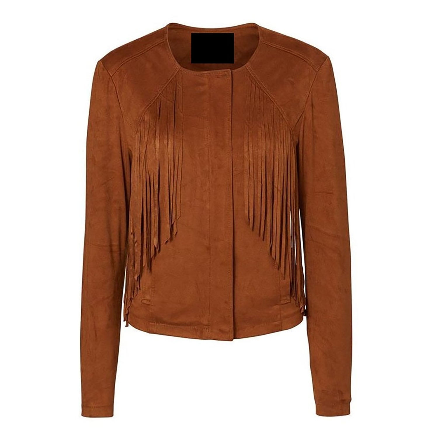 Cowgirl Brown Suede Leather Fringe Jacket front view