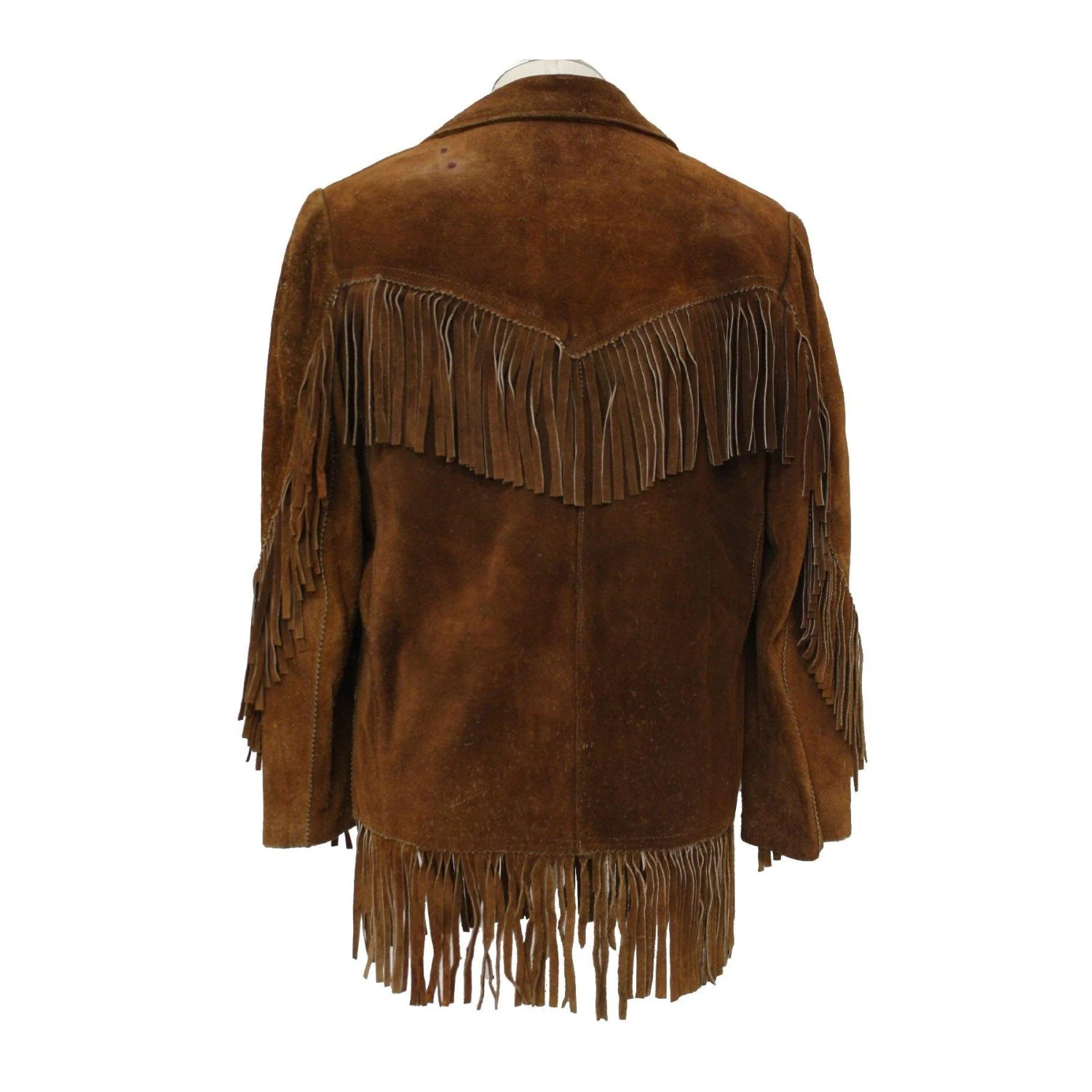Cowgirl Brown Suede Leather Fringe Jacket side view