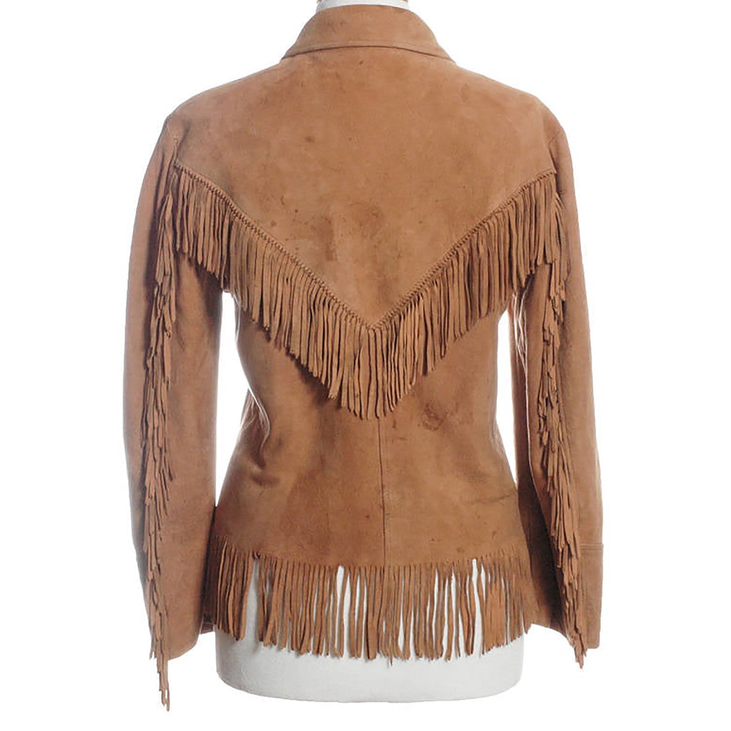 Cowgirl Brown Suede Leather Fringe Jacket side view