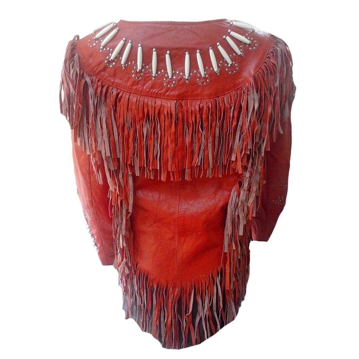 Cowgirl's Leather Fringed Studded Jacket All Colors side view