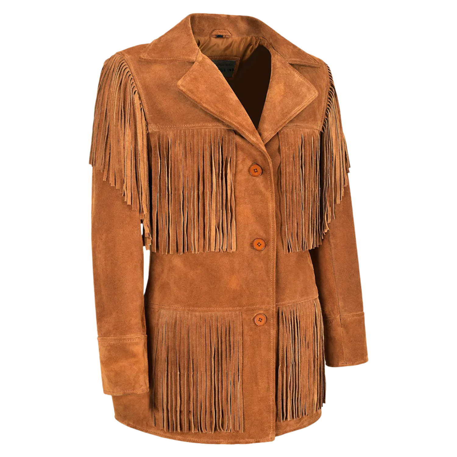 Cowgirl's Western Brown Suede Leather Fringe Jacket front view