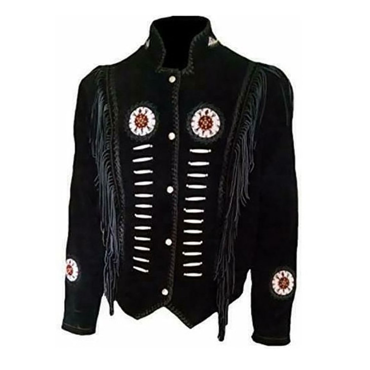 Cowgirl's Western Brown Suede Leather Fringe Jacket side view