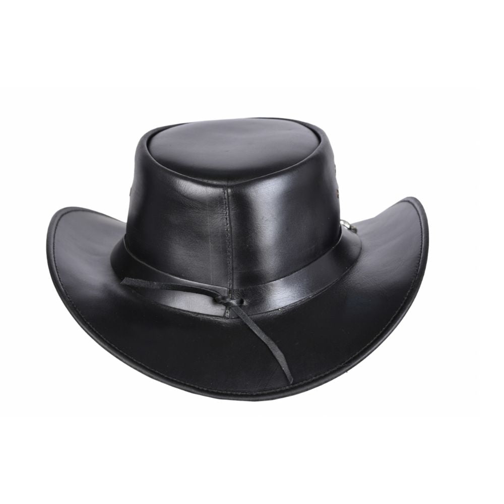 Edgy Black Cowboy Hat with Skull Detail