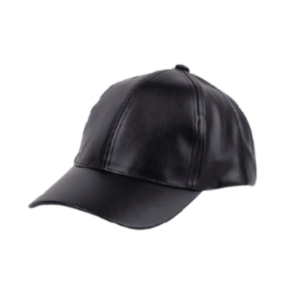 Fitted leather baseball cap





