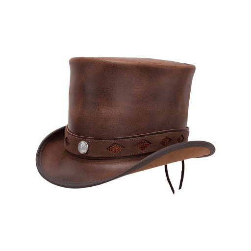 Handmade Buffalo Leather Stovepipe Hat

