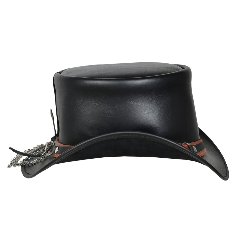 Handmade Women’s Black Cowhide Leather Hat
