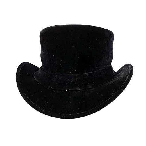 High-Quality Black Leather Top Hat





