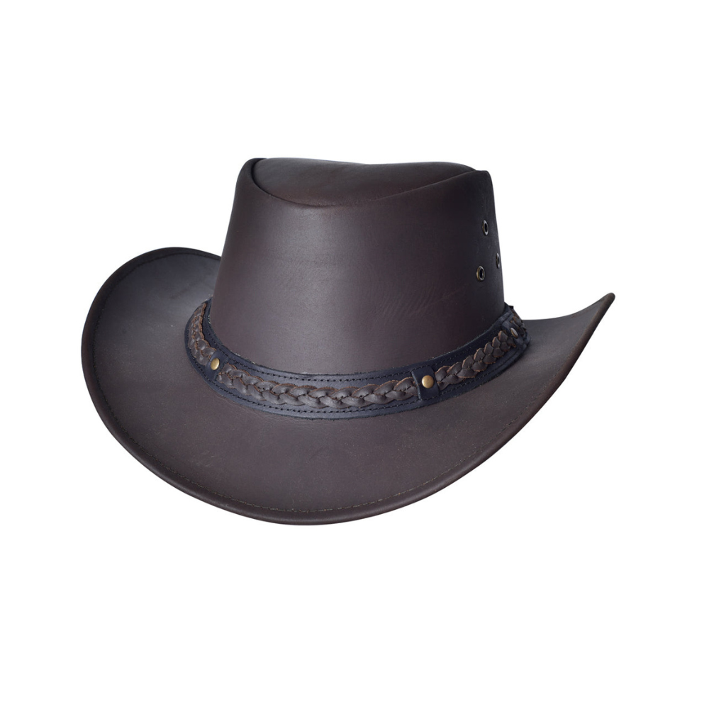 Hilason Leather Cowboy Hat, Chocolate Brown

