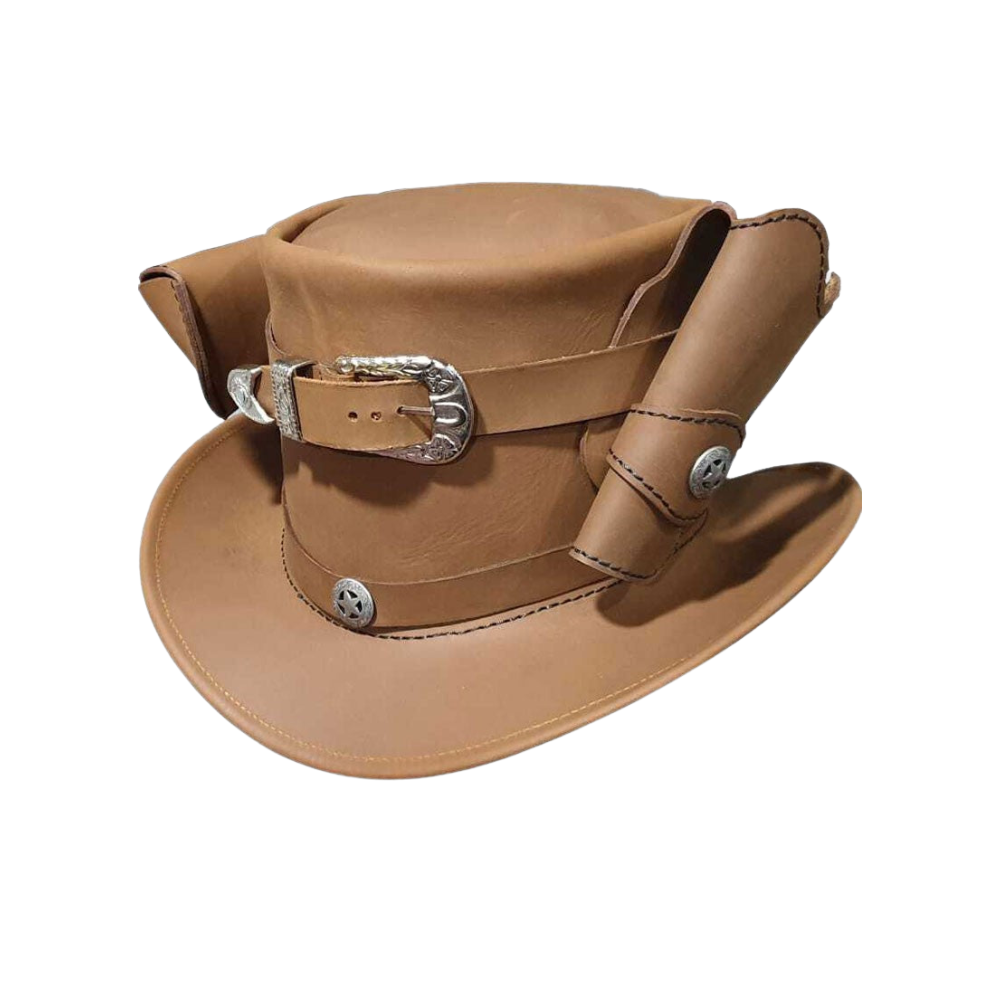 Leather Top Hat with Holster
