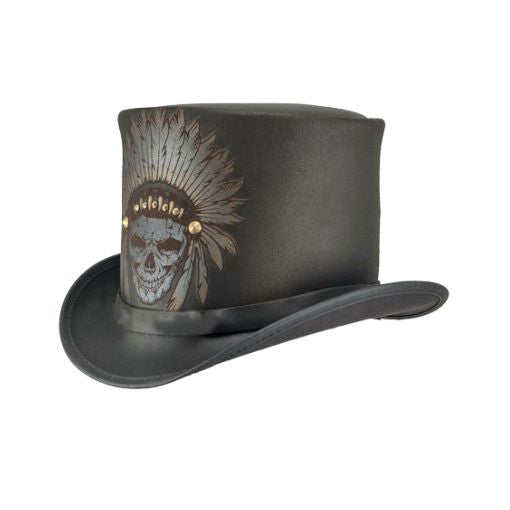 Lightweight cowhide leather steampunk hat
