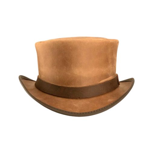 Marlow Leather Top Hat with steampunk style
