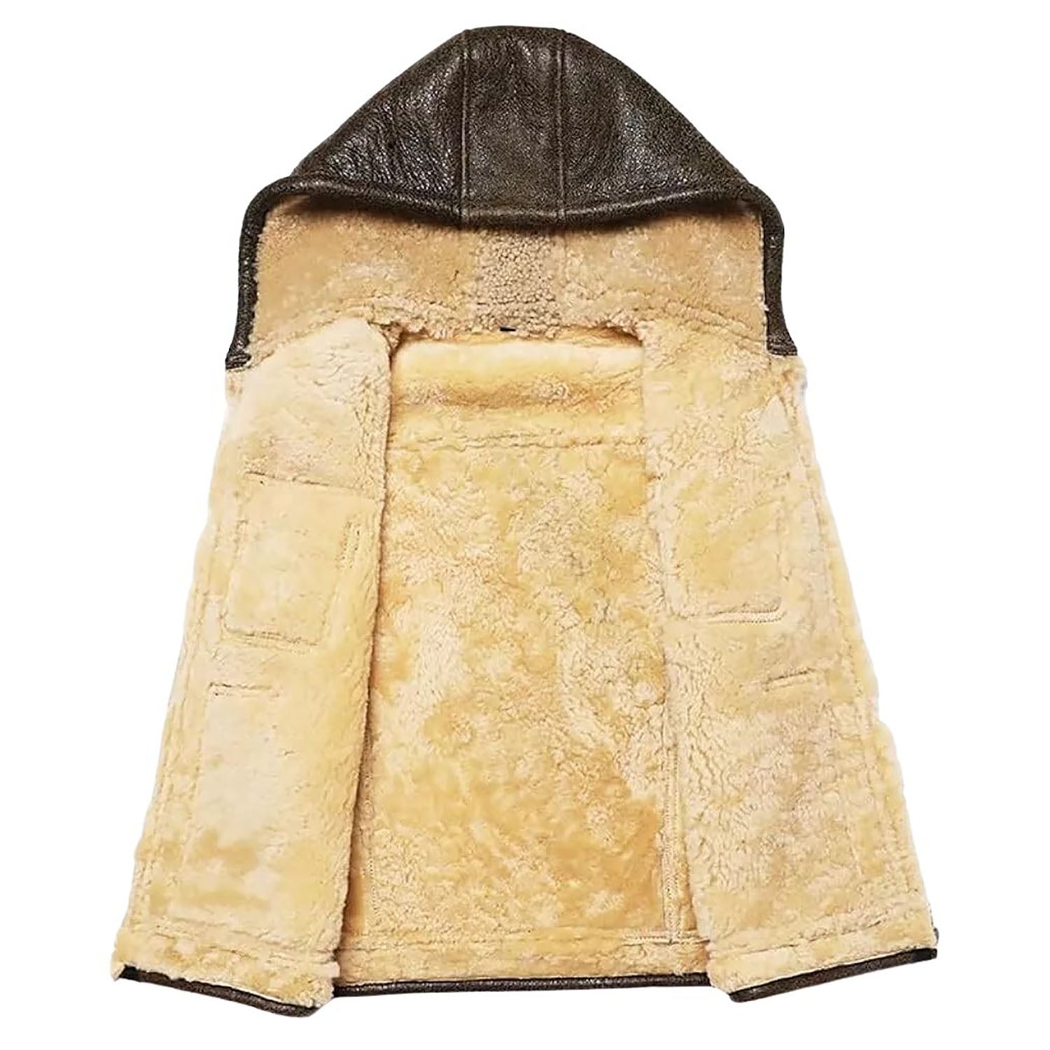 Dark brown cowhide leather vest with multiple pockets, back view