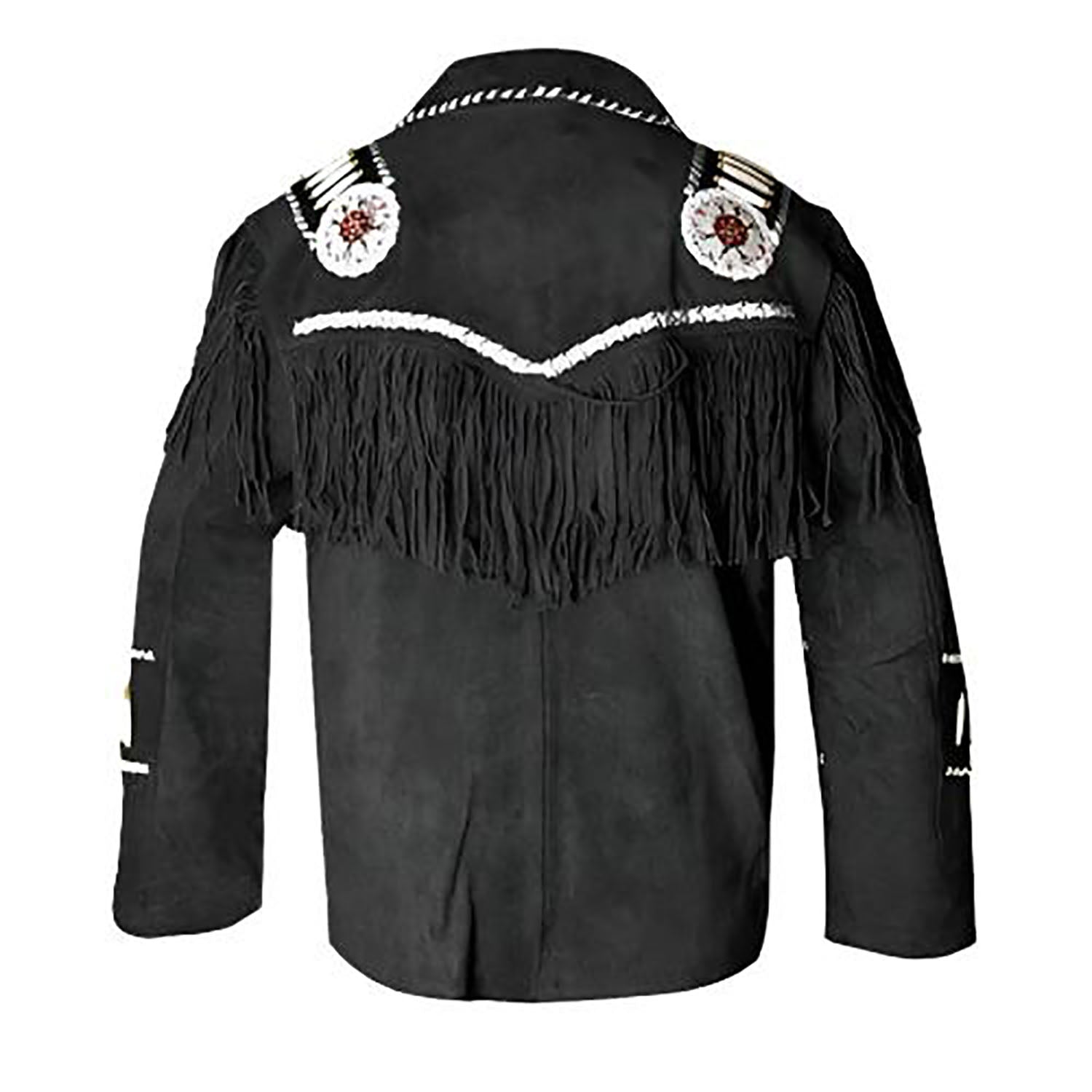 back view of western fringe suede jackets