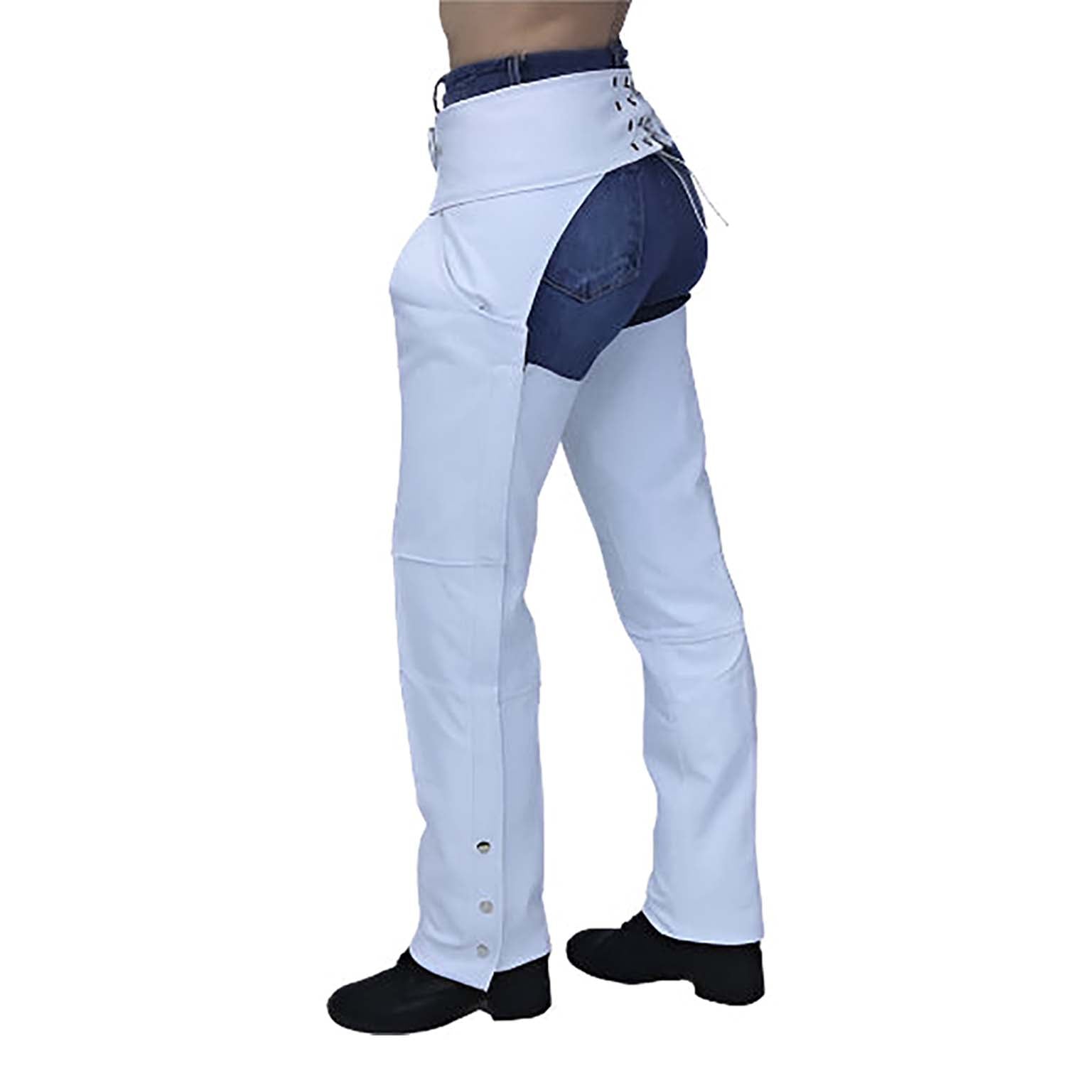 White leather fringe jacket with cowboy style, close-up detail