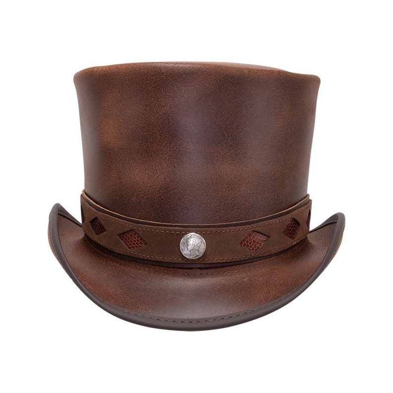 Premium Buffalo Leather Stovepipe Hat
