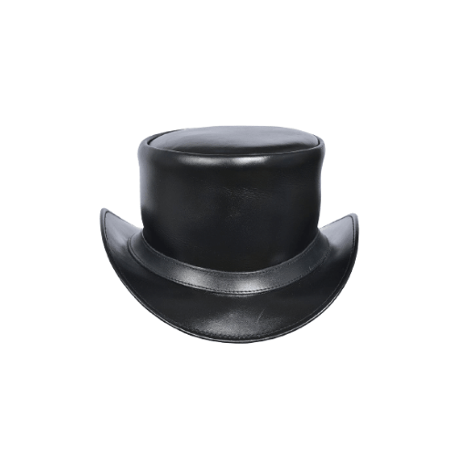 Black top hat on a white background
