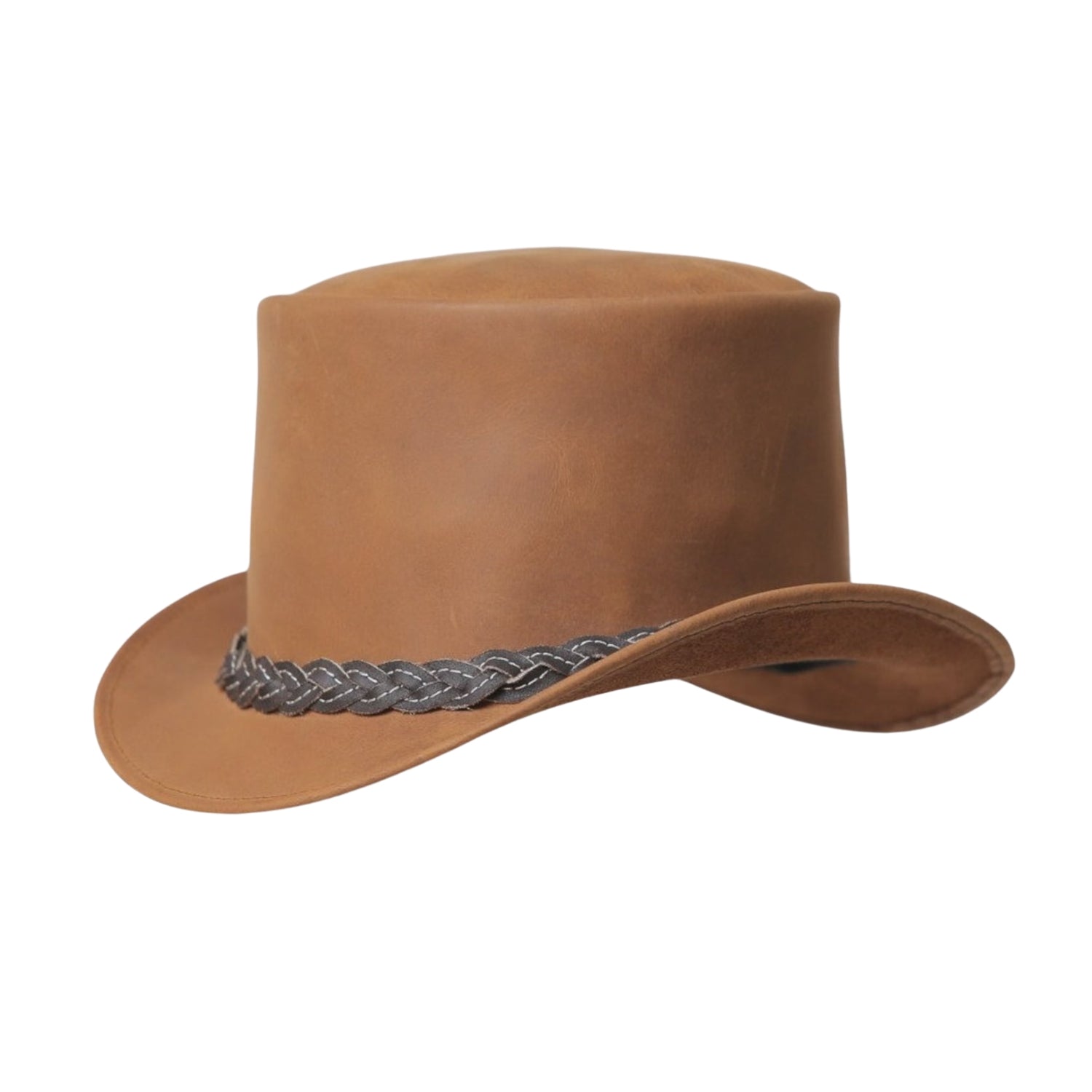 Steampunk-Inspired Leather Top Hat
