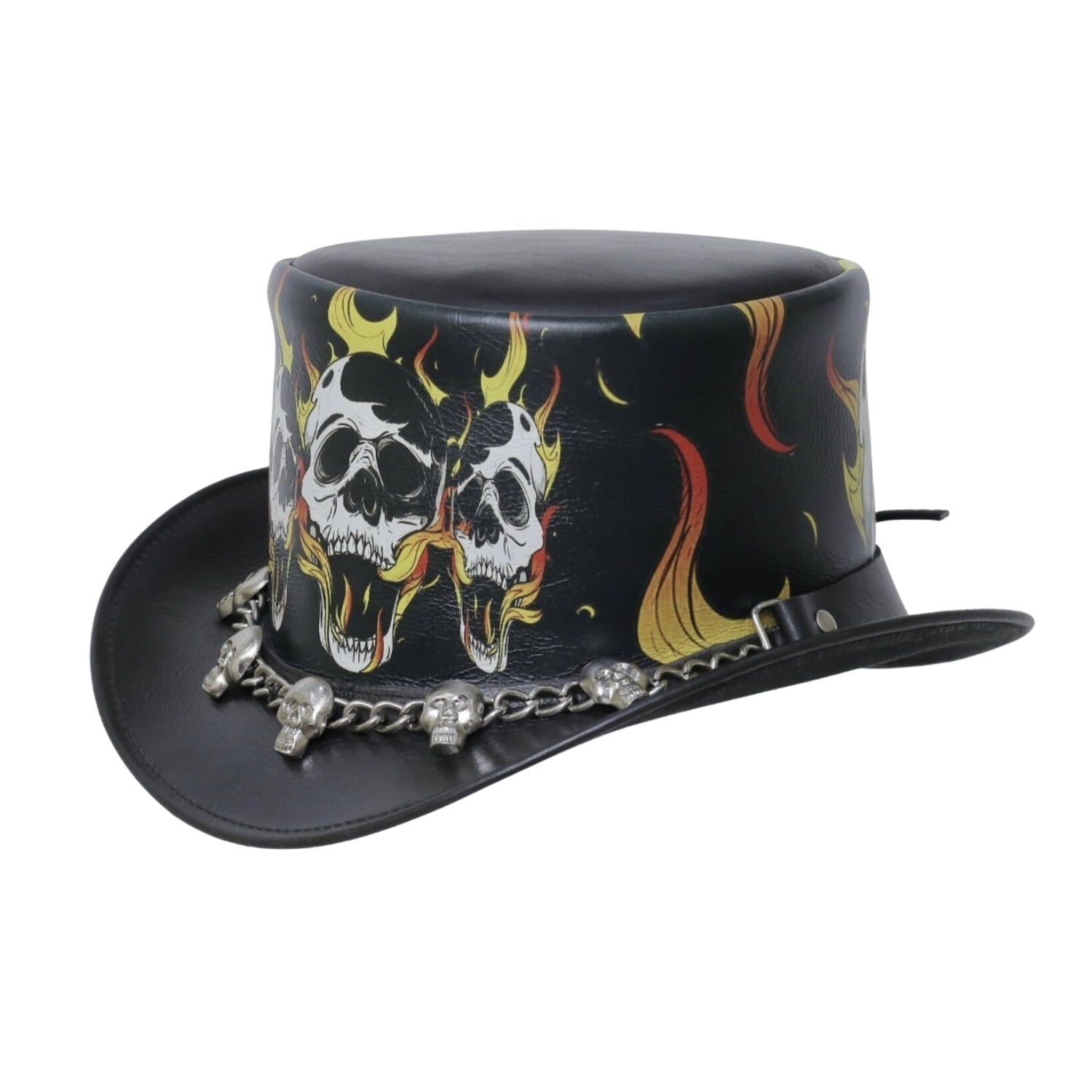 Steampunk-inspired leather top hat for Halloween
