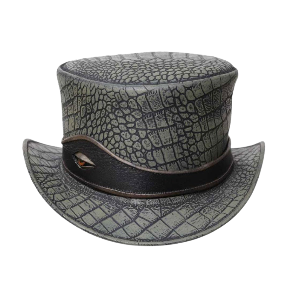 Steampunk Crocodile Style Leather Hat