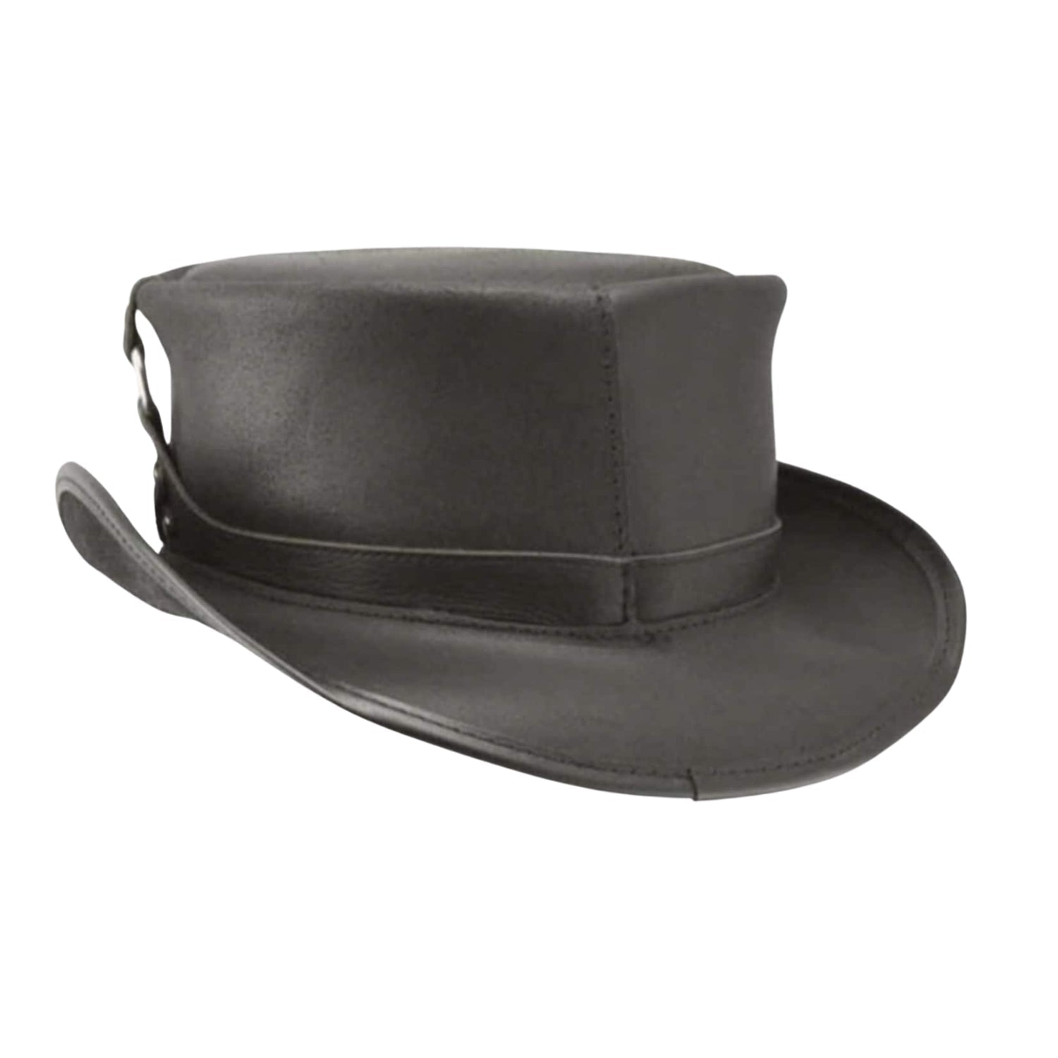 Steampunk Leather Top Hat, Black

