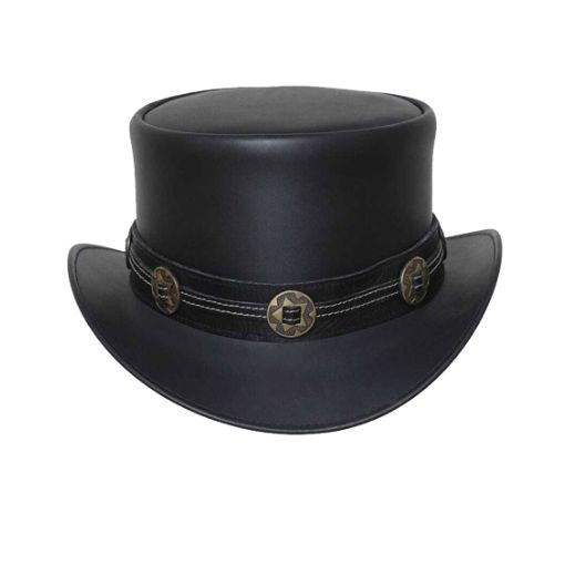 Stylish Black Leather Hat