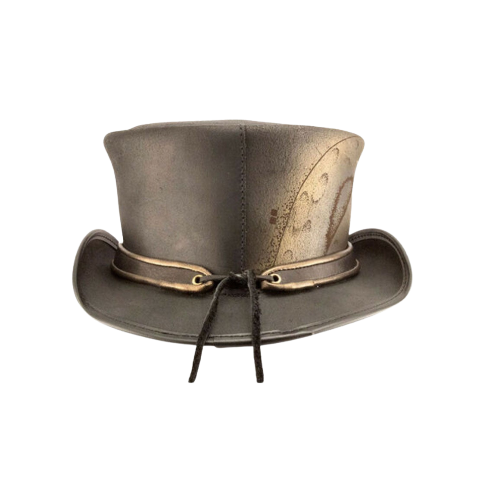 Unique Leather Top Hat, Kraken Artwork
