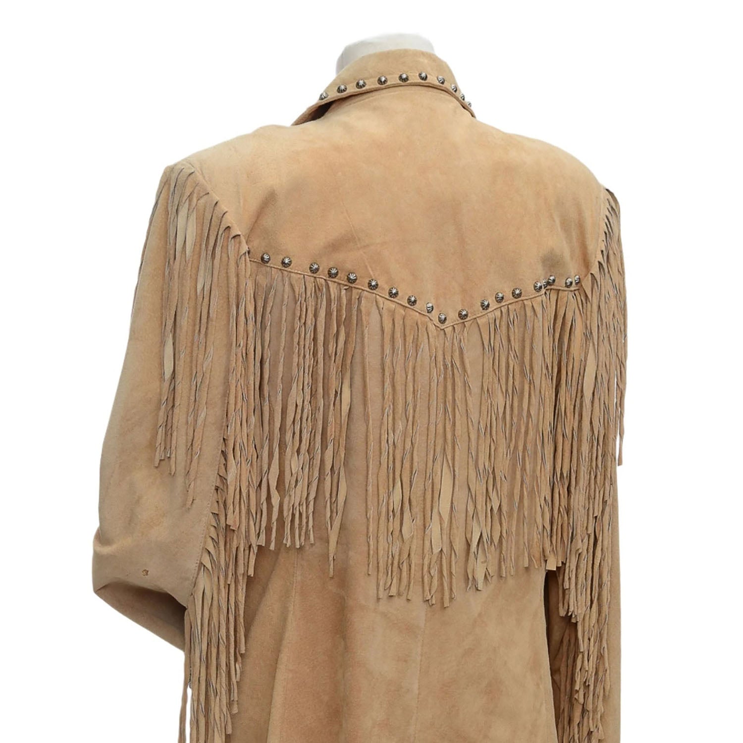 Western Fringe Suede Leather Jacket for Women Cowgirl side view