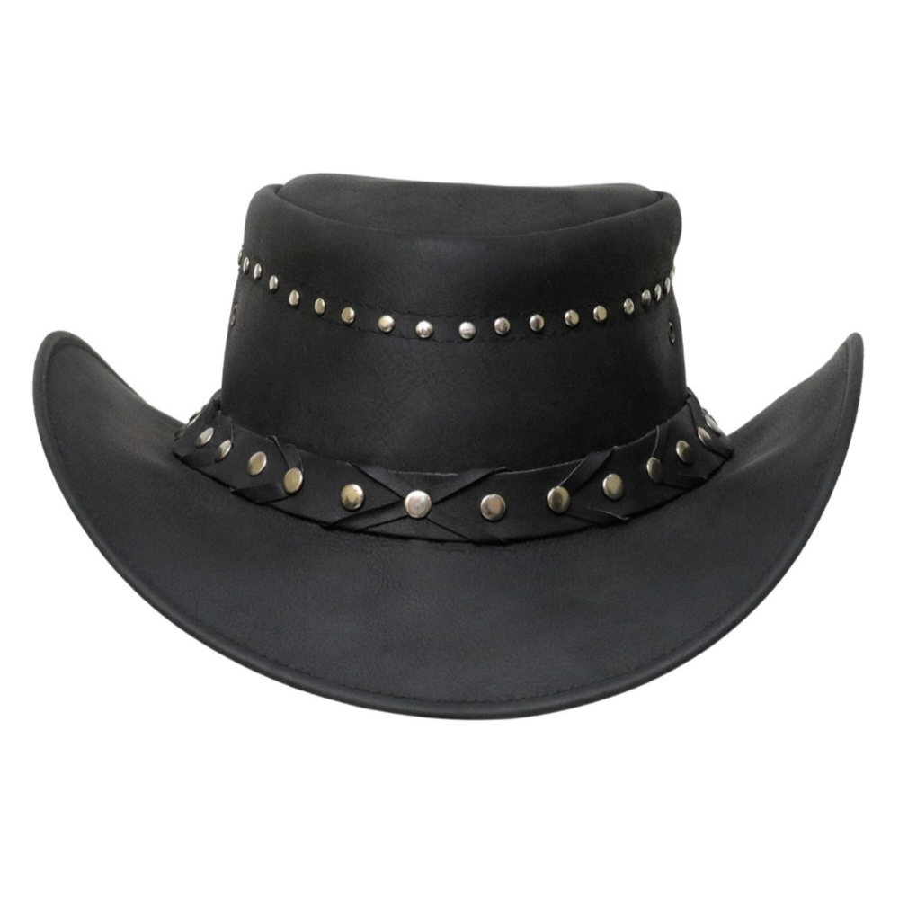 Western Leather Hat, Black
