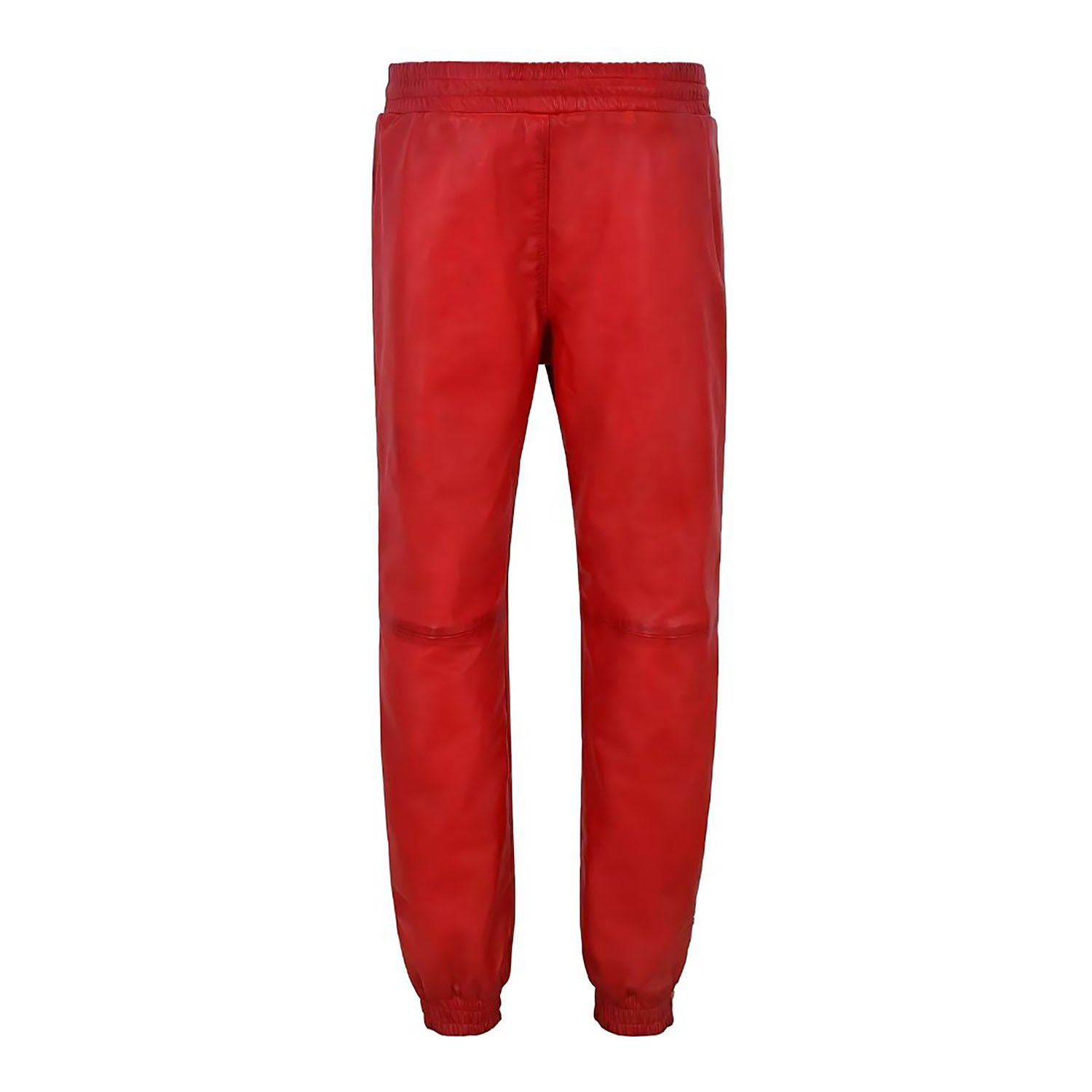 Women's Red Leather Pant – Genuine Cowhide Leather & Trouser Style side view